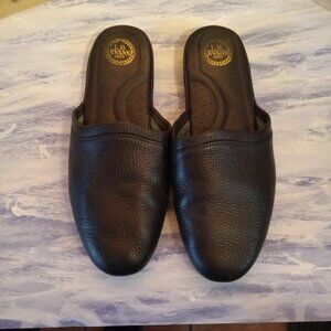 L.B. Evans Men's Black Lather Slippers size 10.5 M